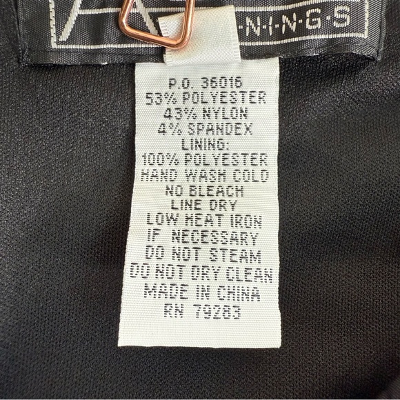 Vintage Alex Evenings Black Crinkle Cocktail Formal Maxi Mermaid Dress Size 12 - Picture 14 of 16